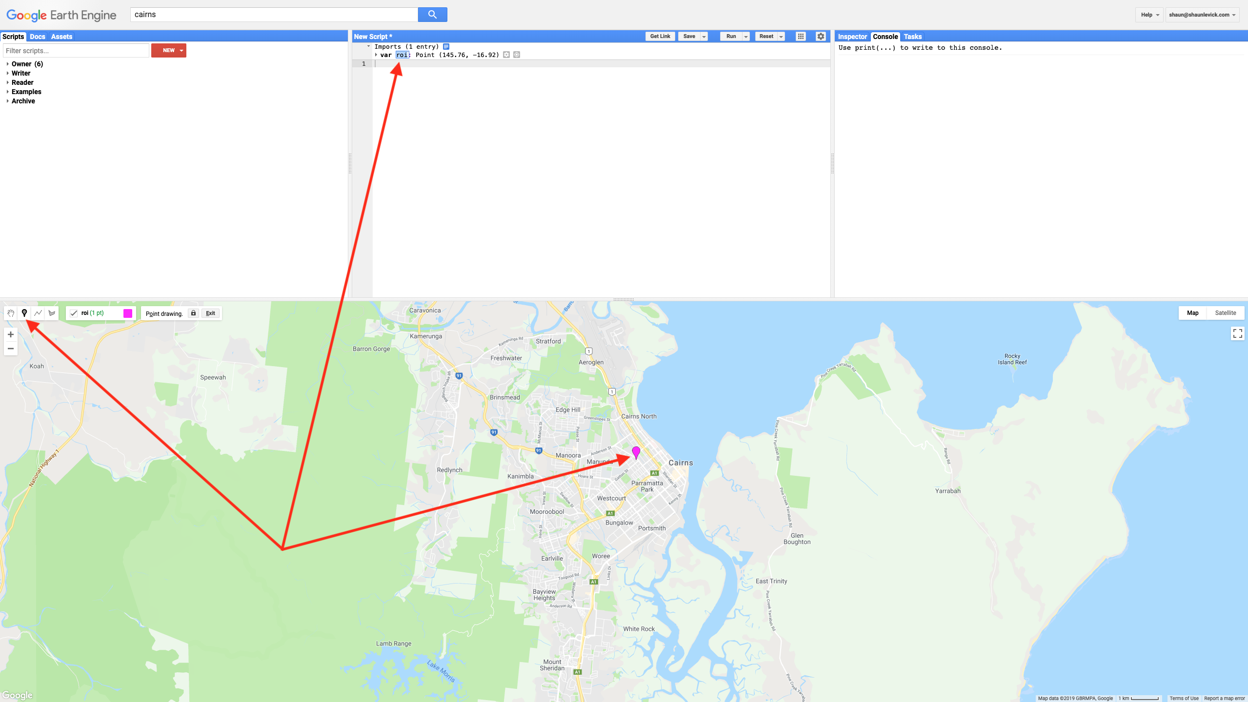 Figure 1. Navigating to Cairns